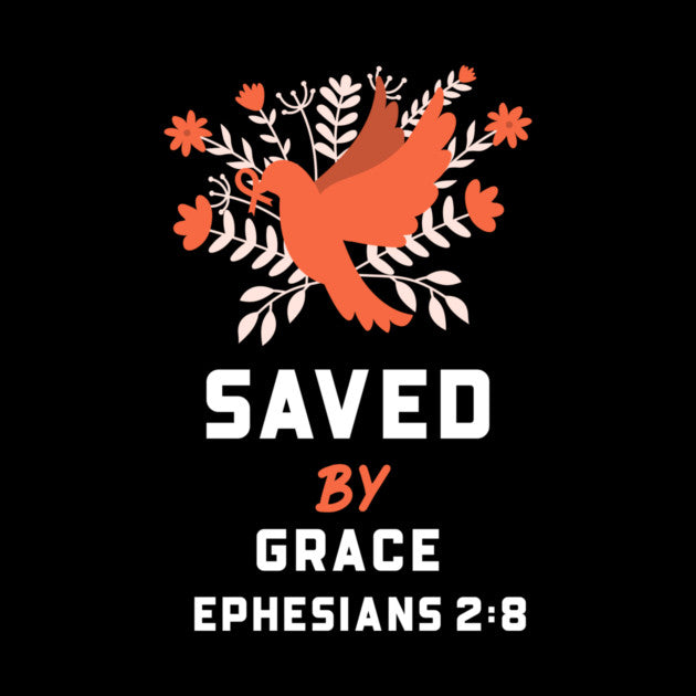 Saved by Grace Socks — Ephesians 2:8 Biblical Scripture Crew Socks, Christian Faith Message, Soft Everyday Comfort Gift for Believers