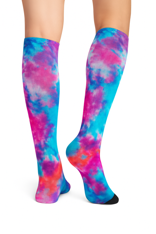 Tie Dye Black Toe Socks
