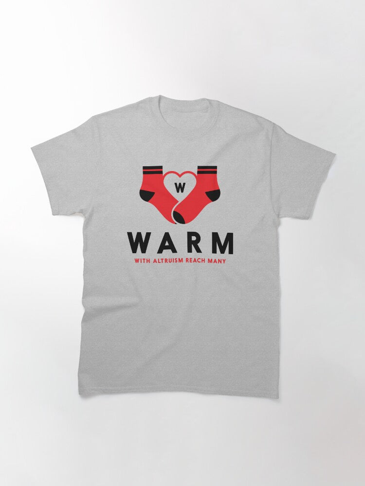 WARM Socks Unisex Graphic Tee Bold ‘WARM’ Comfort-Inspired Crewneck Shirt, Soft Everyday Casual Wear & Thoughtful Gift for Comfort Lovers Everywhere