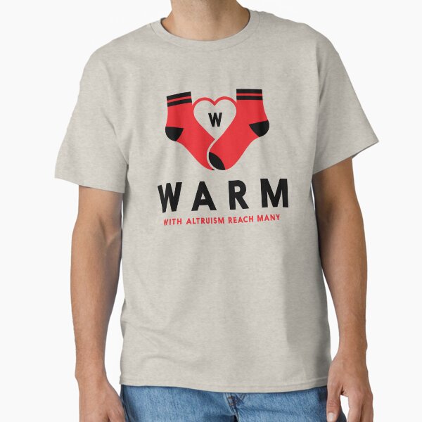 WARM Socks Unisex Graphic Tee Bold ‘WARM’ Comfort-Inspired Crewneck Shirt, Soft Everyday Casual Wear & Thoughtful Gift for Comfort Lovers Everywhere