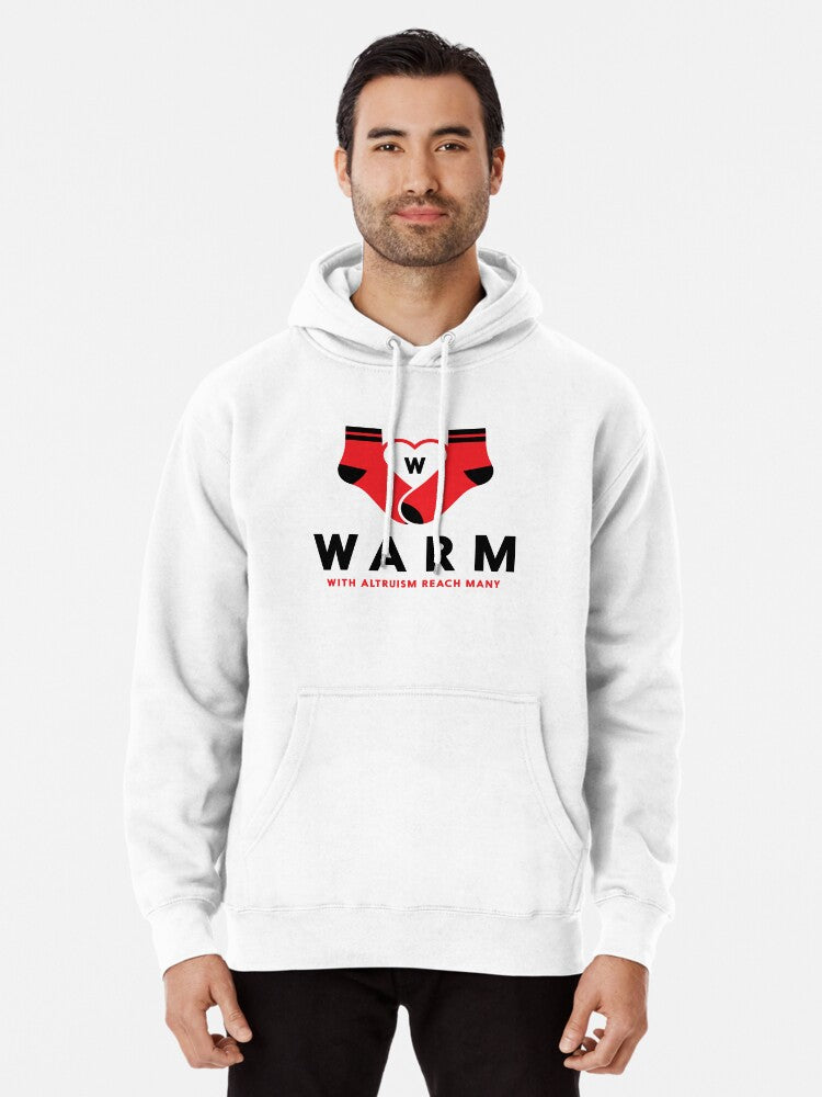 WARM Socks Comfort Hoodie Cozy Unisex Pullover with Bold ‘WARM’ Design, Soft Everyday Wear & Thoughtful Gift for Comfort Lovers, Chill Days, and Casual Style