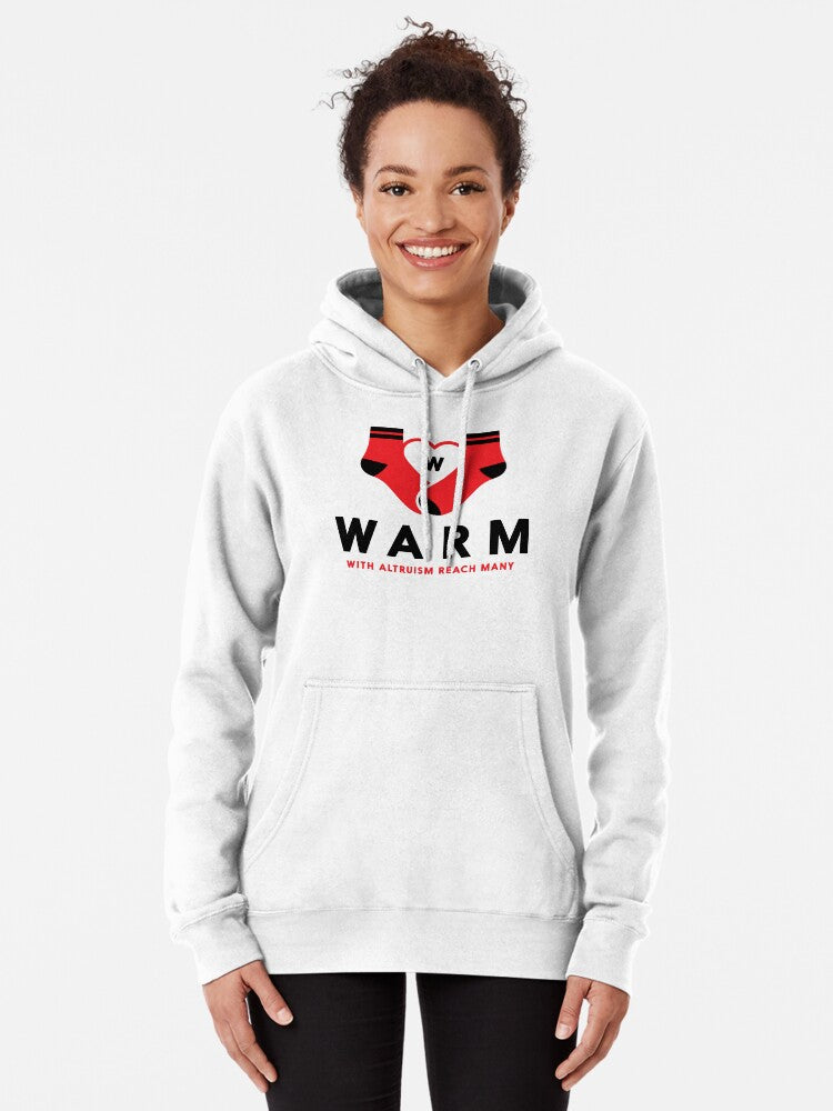 WARM Socks Comfort Hoodie Cozy Unisex Pullover with Bold ‘WARM’ Design, Soft Everyday Wear & Thoughtful Gift for Comfort Lovers, Chill Days, and Casual Style