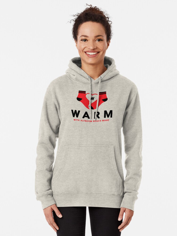 WARM Socks Comfort Hoodie Cozy Unisex Pullover with Bold ‘WARM’ Design, Soft Everyday Wear & Thoughtful Gift for Comfort Lovers, Chill Days, and Casual Style
