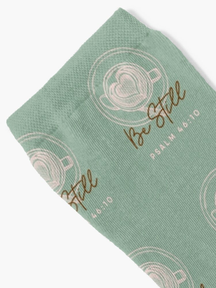 Be Still & Know Socks — Psalm 46:10 Christian Scripture Crew Socks with Encouraging Faith Message, Peace-Filled Comfort Gift for Believers & Everyday Wear