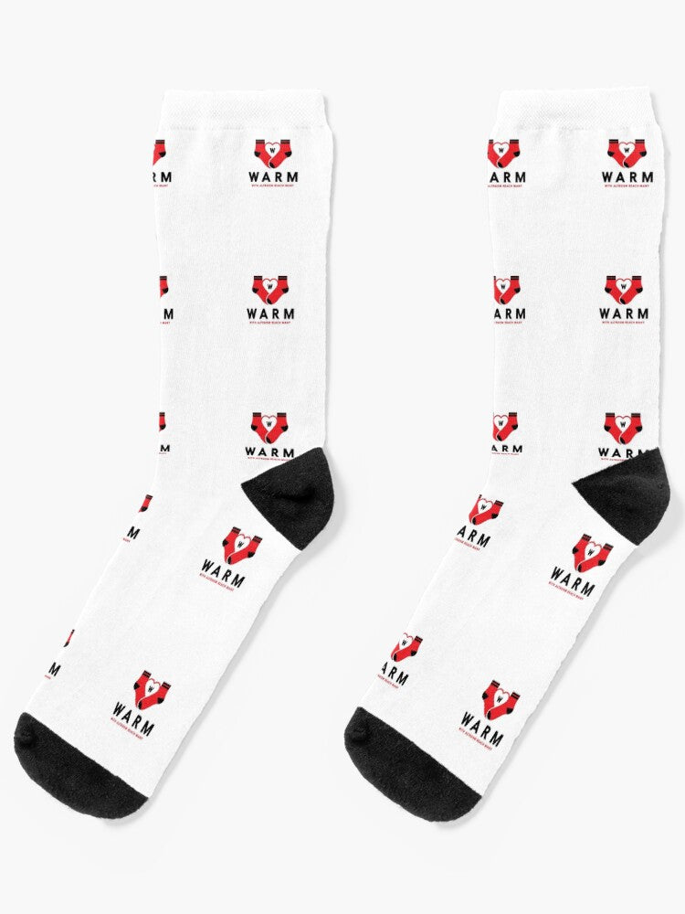 WARM Socks — Cozy Comfort Crew Socks with Bold ‘WARM’ Design, Everyday Soft Knit for Men & Women, Perfect Gift for Cold Weather, Comfort Seekers & Feel-Good Feet